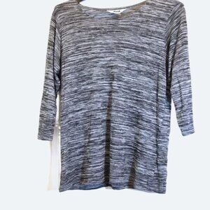 Alia grey Heathered knit top three quarter sleeves Size L